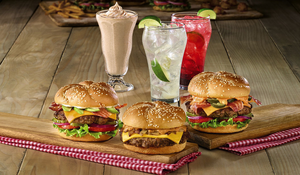 Denny's Three New Burgers Lined Up