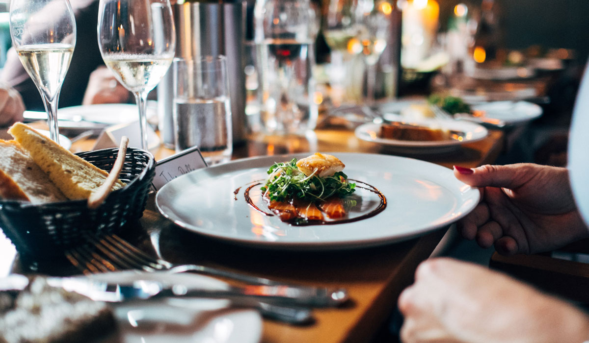 Restaurant Dish On White Ceramic Plate