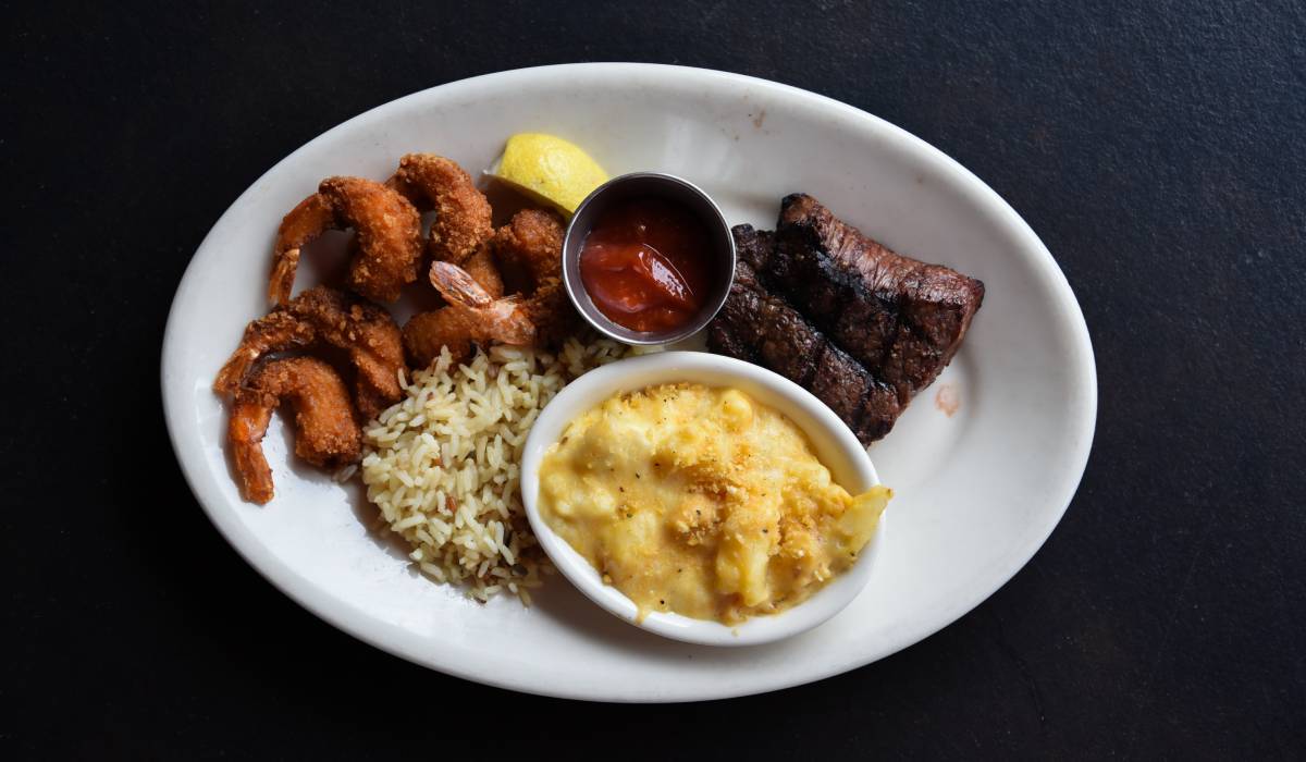 Steak And Shrimp Dinner From Black Angus Steakhouse