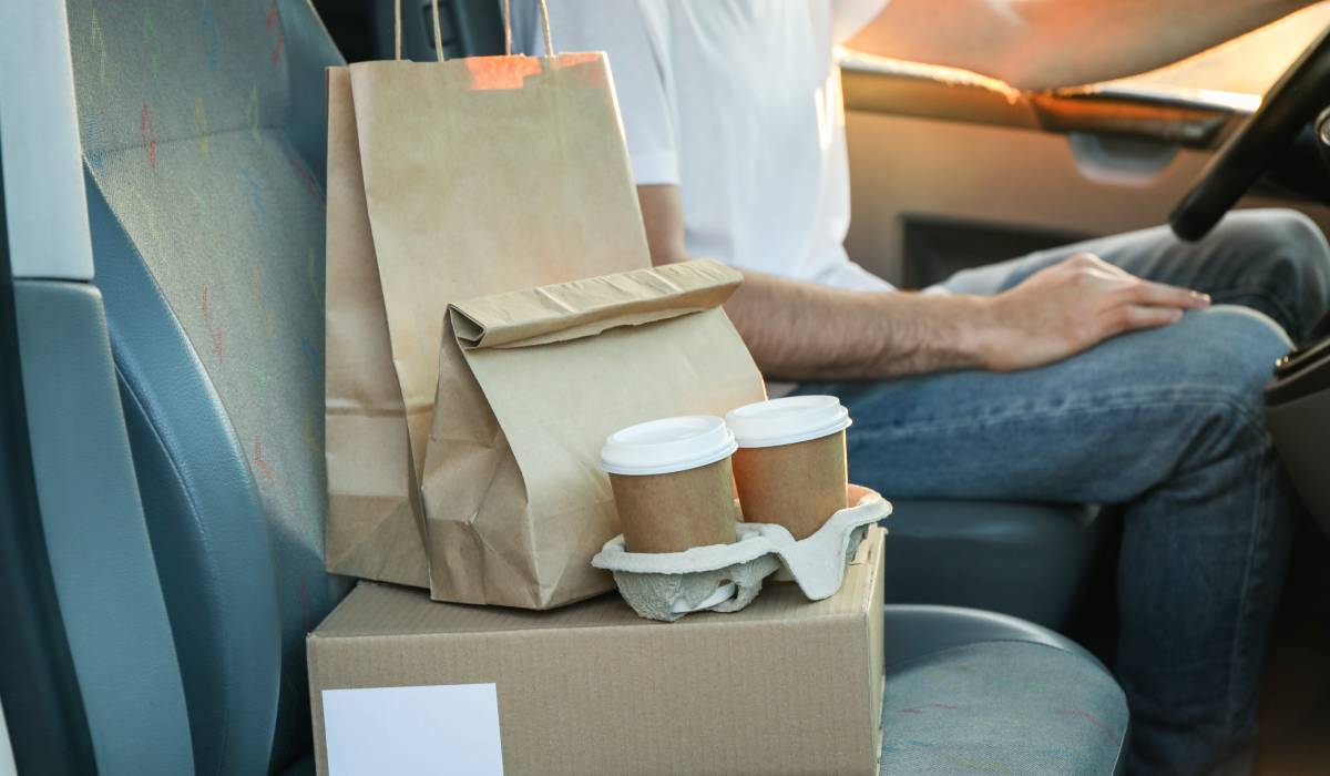 Delivery Driver Inside A Car