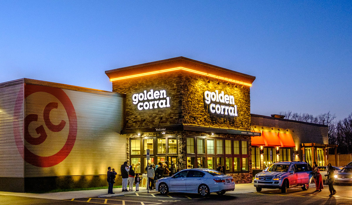 The Exterior Of A Golden Corral Restaurant