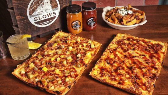 The Yardbird and BBQ Brisket Pizzas are available at all Buddy’s Pizza locations.