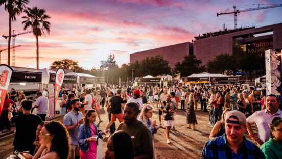 People walking around at the Tampa Bay Wine & Food Festival.