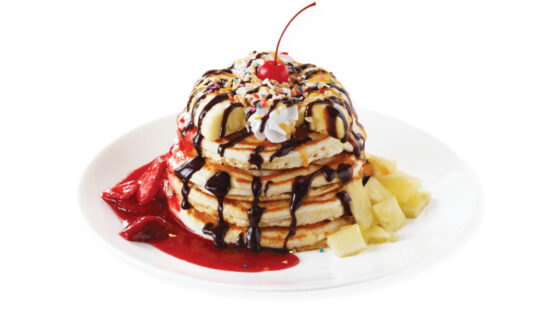 Banana Split Pancakes from Sunny Street Café.