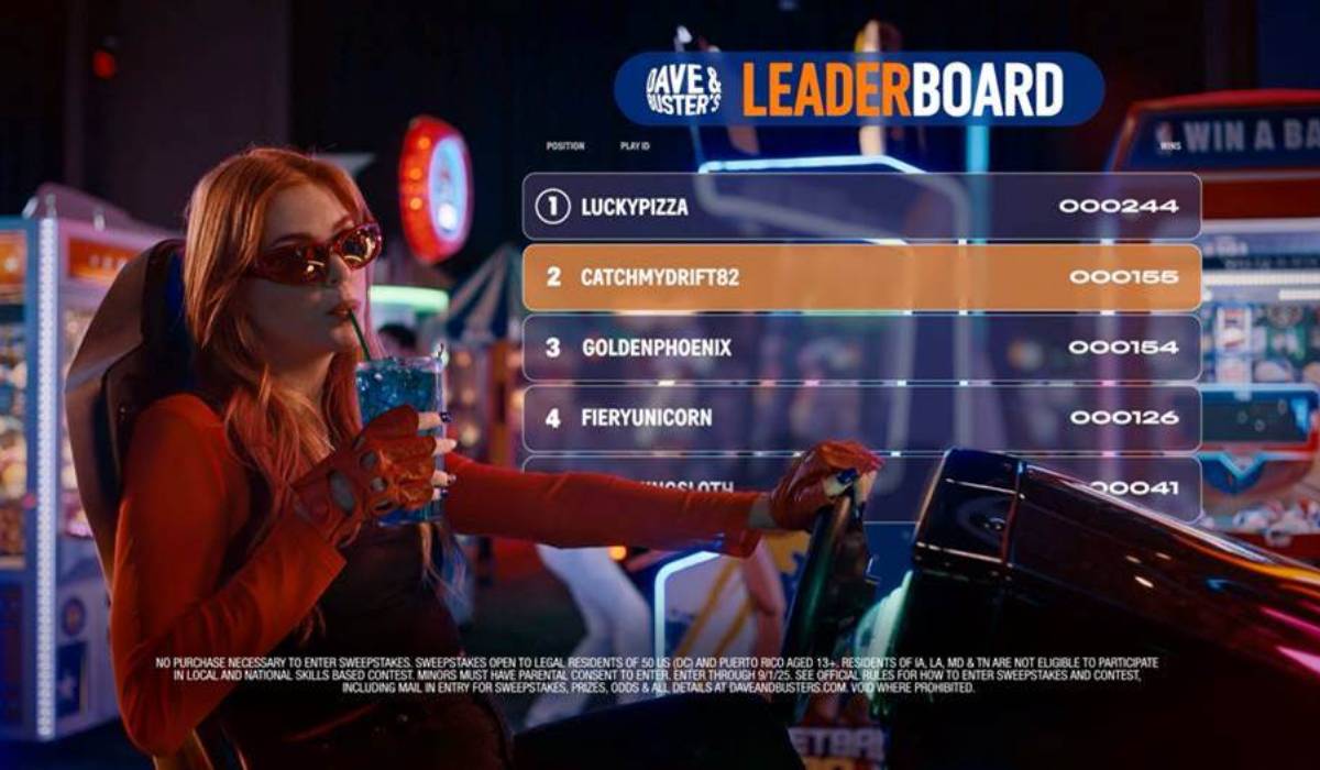 Dave & Buster's leaderboard graphic.