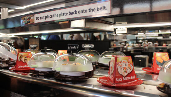 Kura Sushi's conveyor belt.
