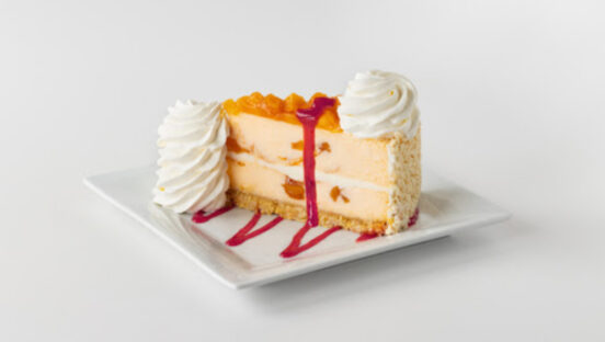 The Cheesecake Factory's new Peach Perfect with Raspberry Drizzle flavor.