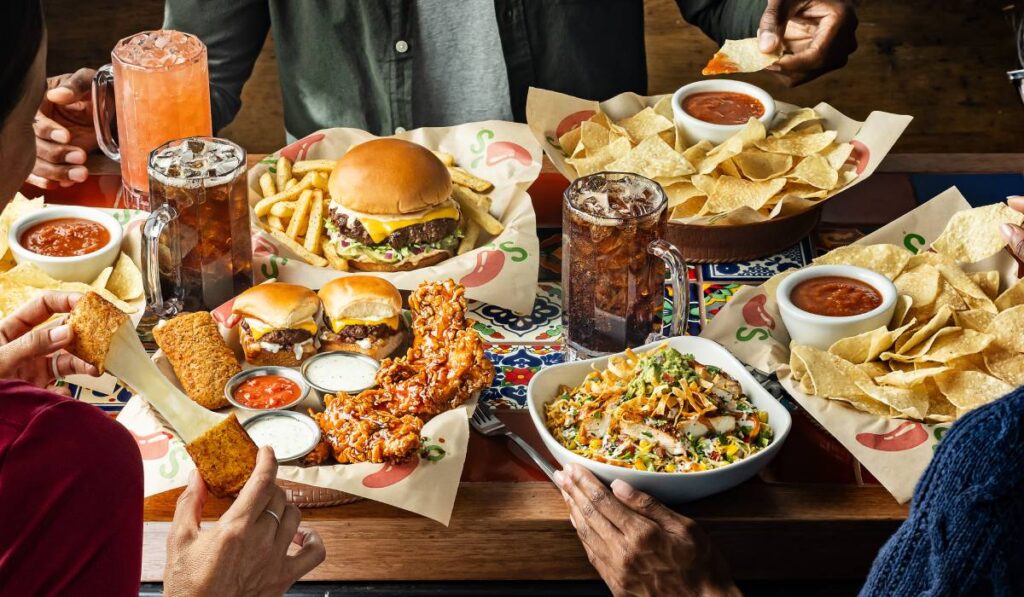 Chili's Bar + Grill food on a table.