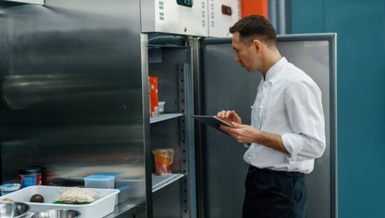 Food safety smart kitchen tech modern monitoring.