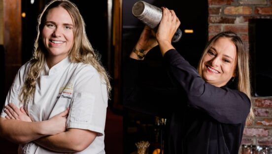 Executive pastry chef Hannah Thomas and spirits program assistant Maddie Kaye.
