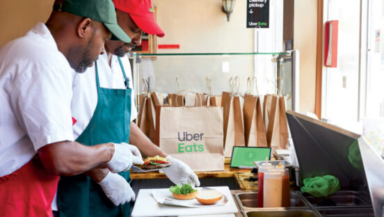 Uber Eats employees.