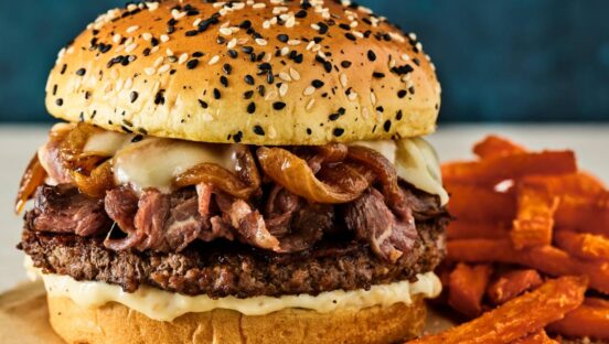 Red Robin's Prime Rib Stack Burger.